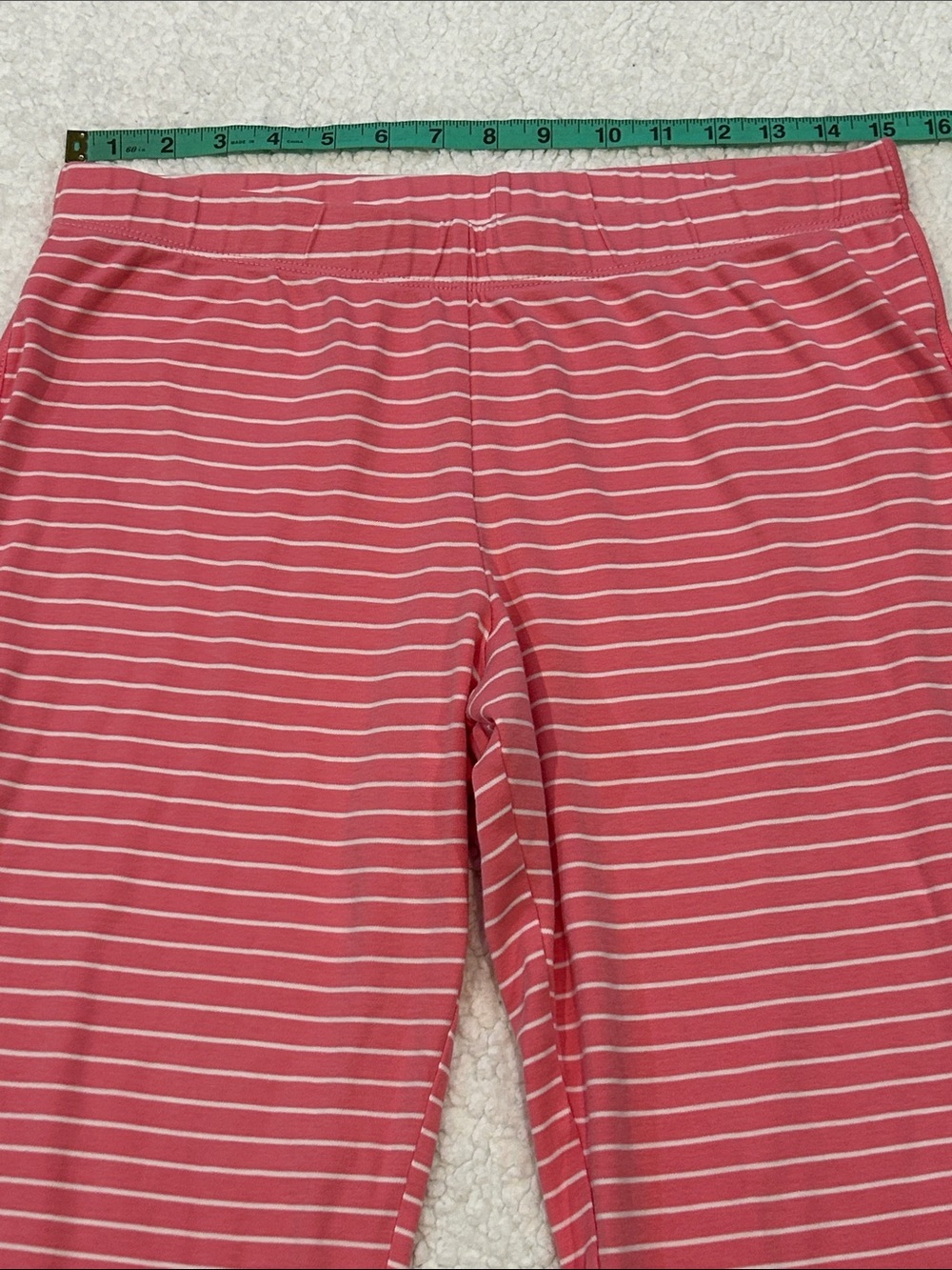 LAKE Pima Cotton Pajama Pants size Medium Deep Coral and White Stripes - Picture 10 of 13